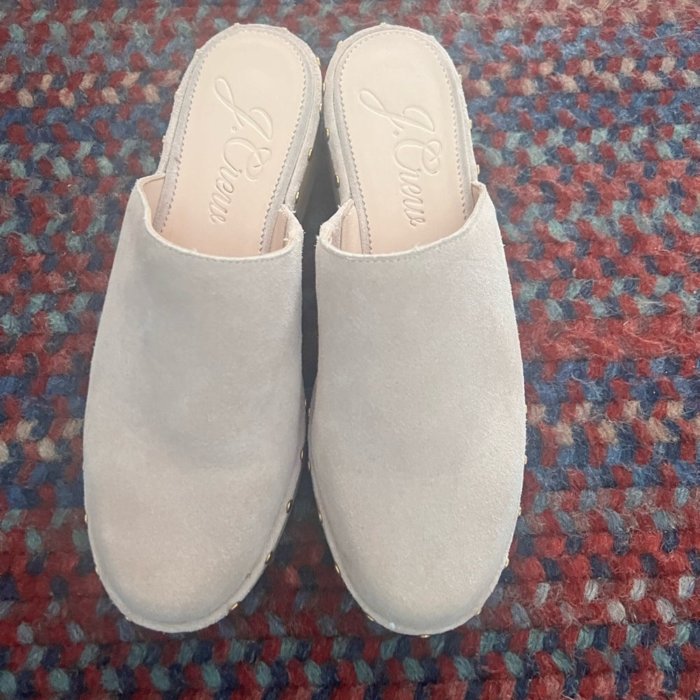 J. Crew Women's Light Pink Suede Mules 9.5